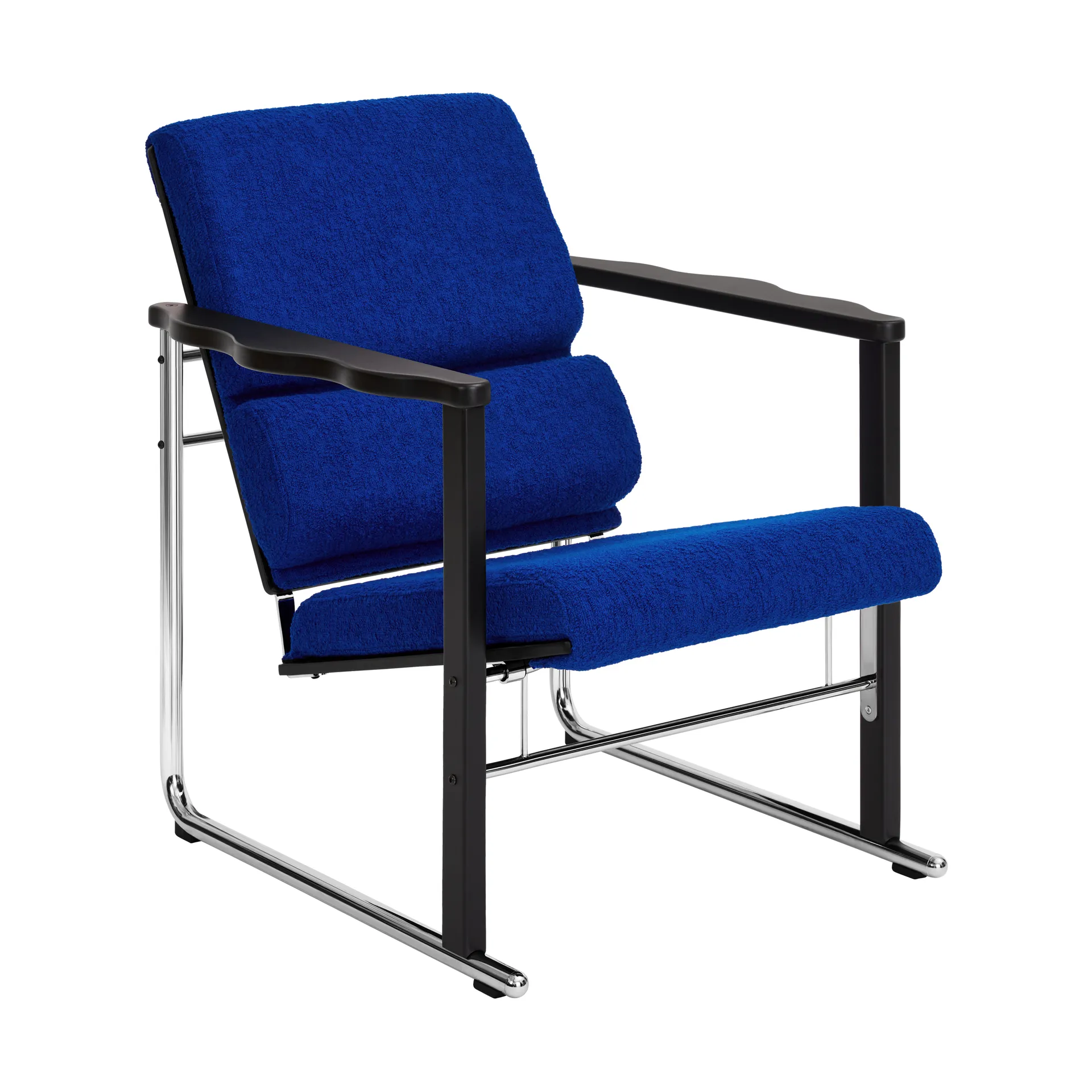 Fauteuil lounge Experiment 502, Black-ultramarine Hem