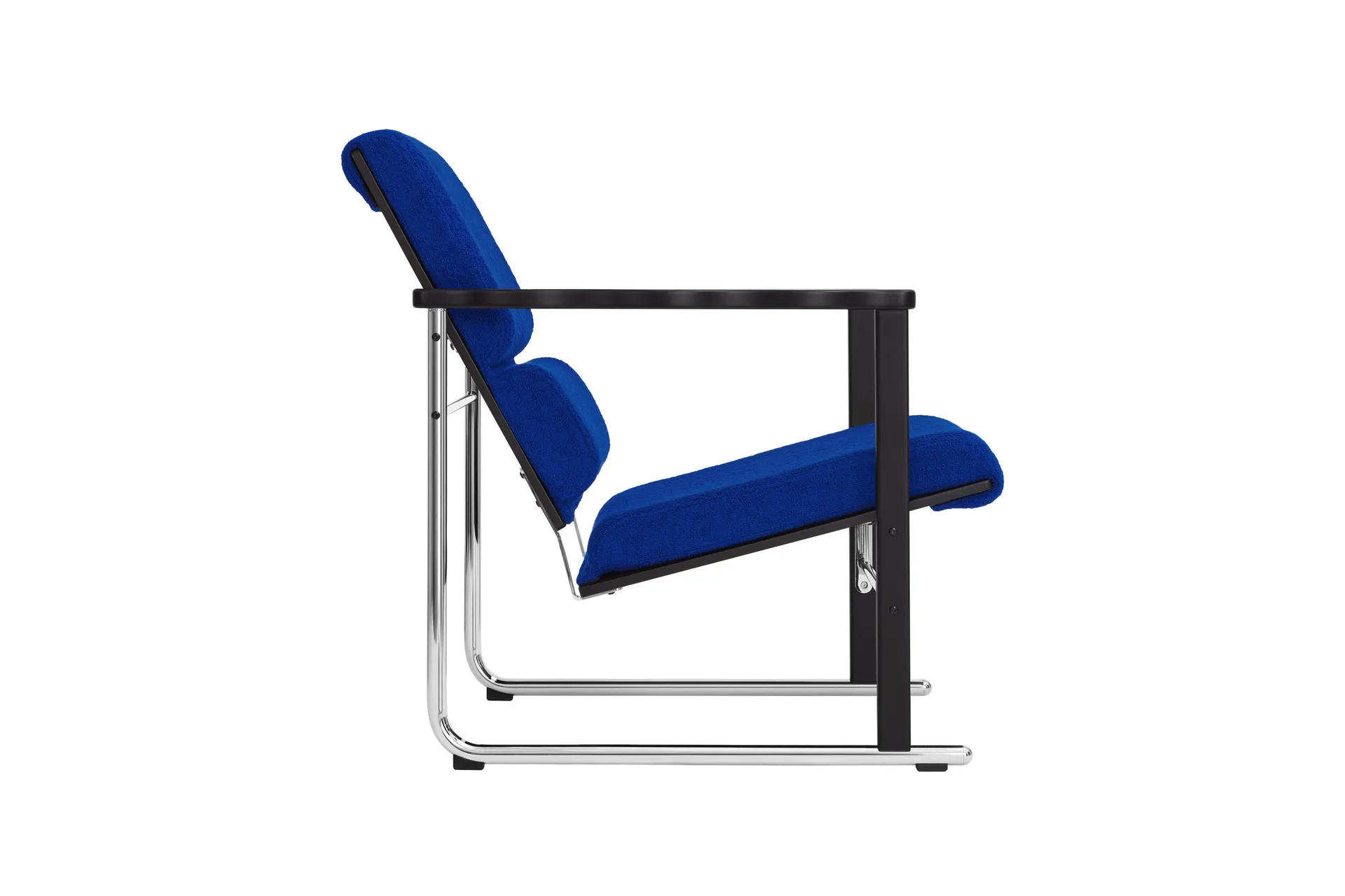 Fauteuil lounge Experiment 502, Black-ultramarine Hem