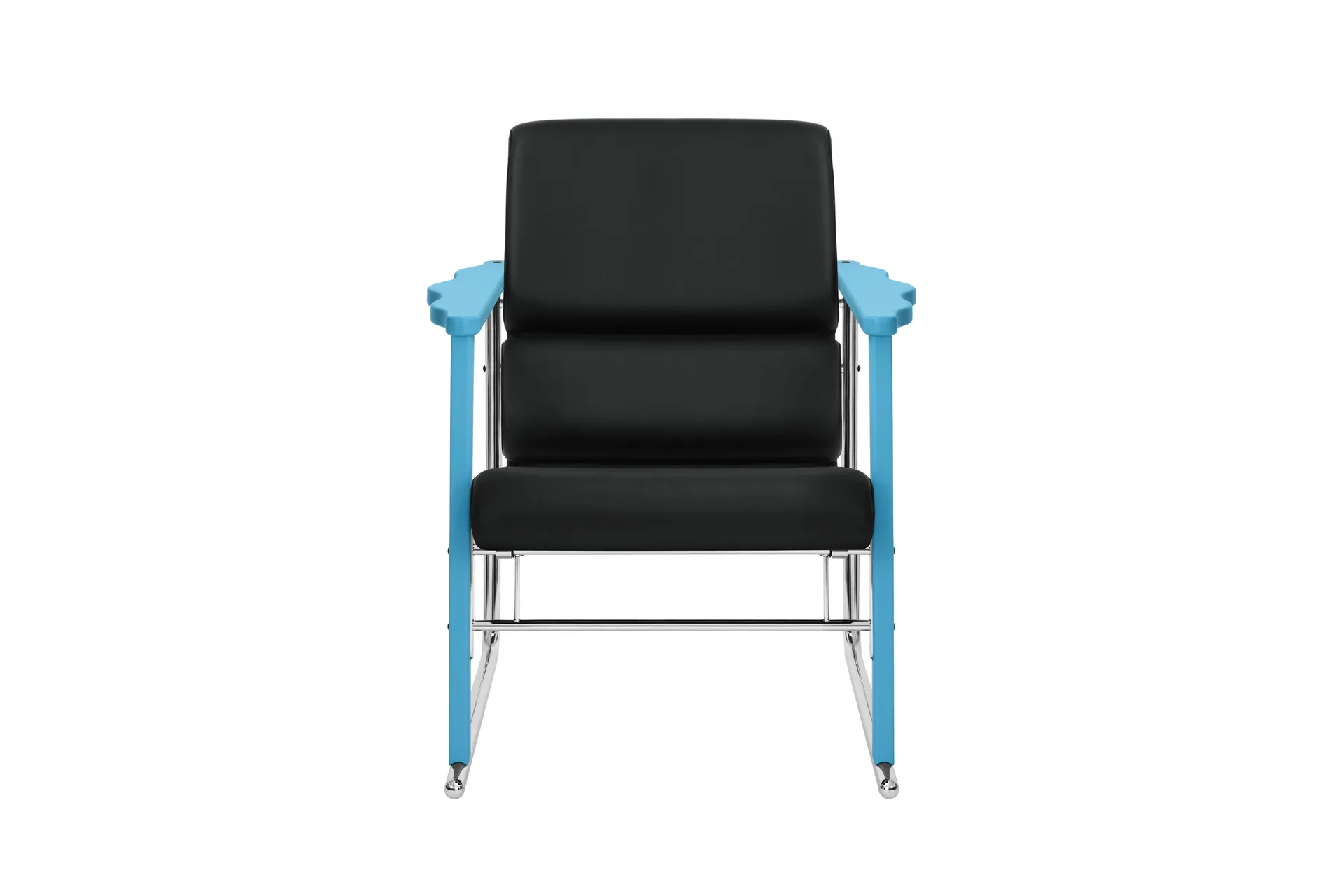 Fauteuil lounge Experiment 502, Blue-black leather Hem