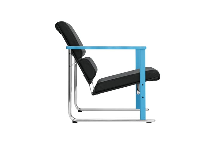 Fauteuil lounge Experiment 502, Blue-black leather Hem