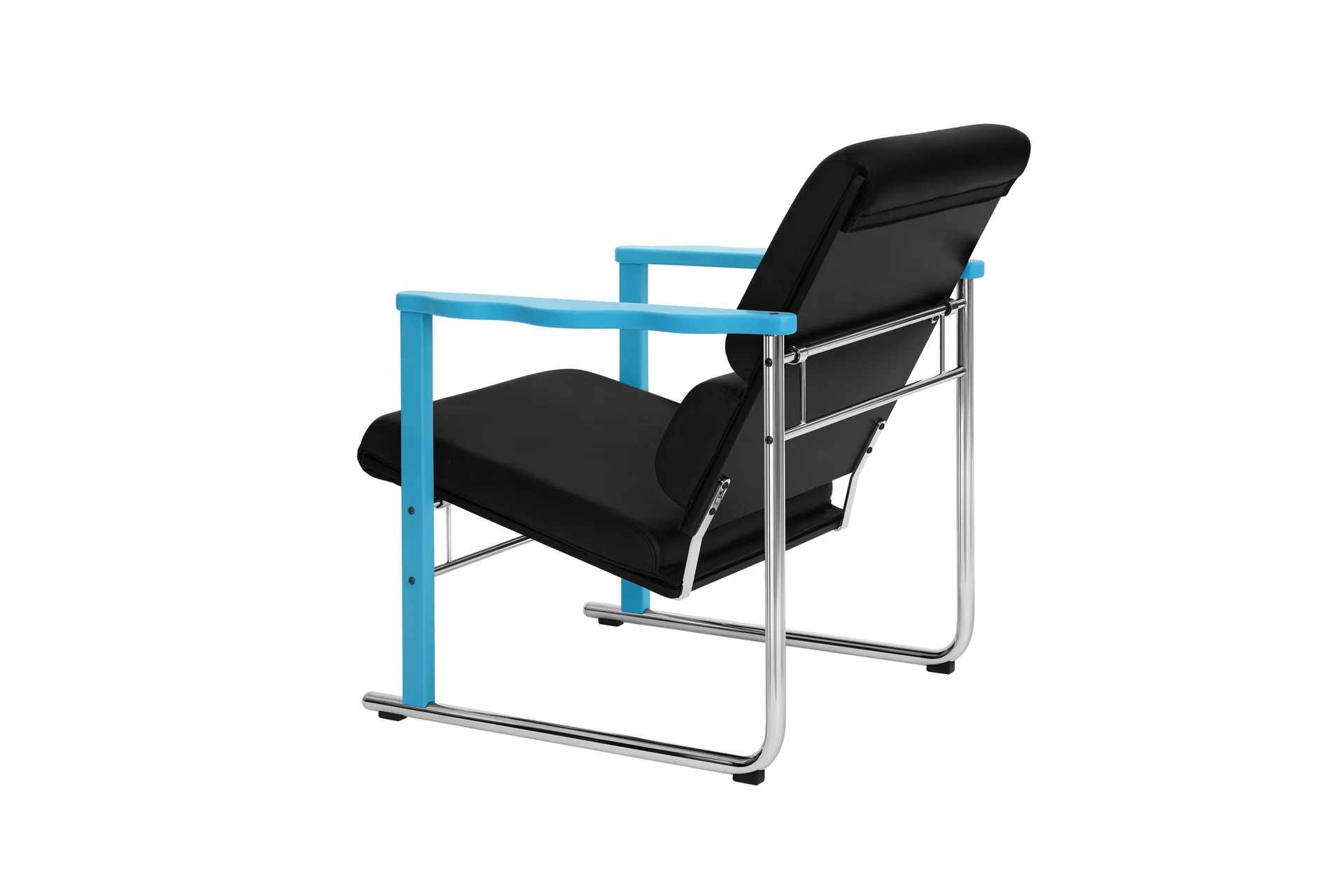 Fauteuil lounge Experiment 502, Blue-black leather Hem