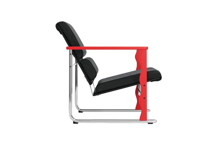 Fauteuil lounge Experiment 503, Red-black leather Hem