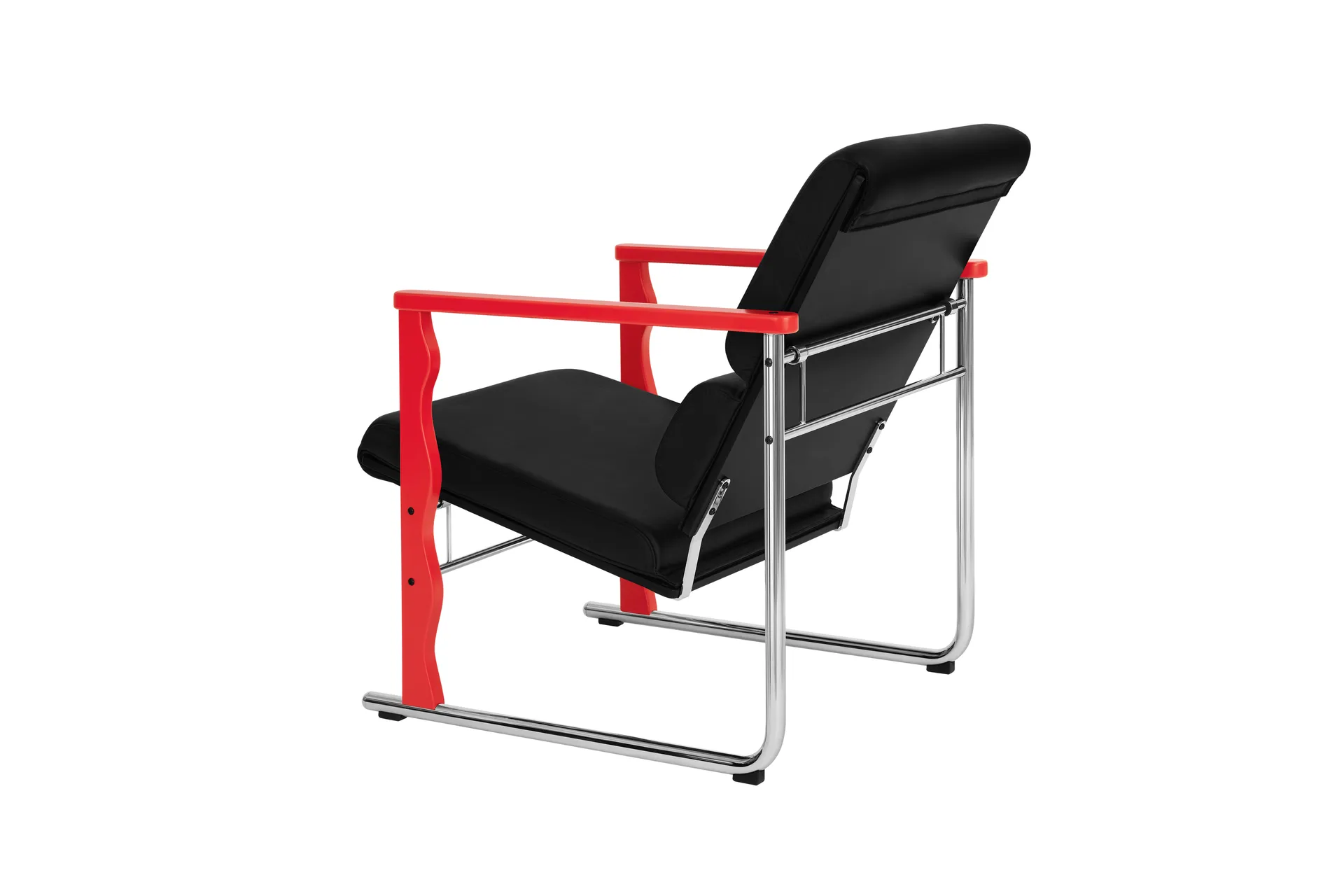 Fauteuil lounge Experiment 503, Red-black leather Hem