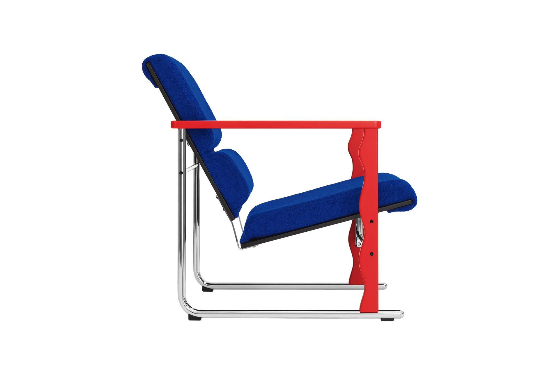 Fauteuil lounge Experiment 503, Red-ultramarine Hem