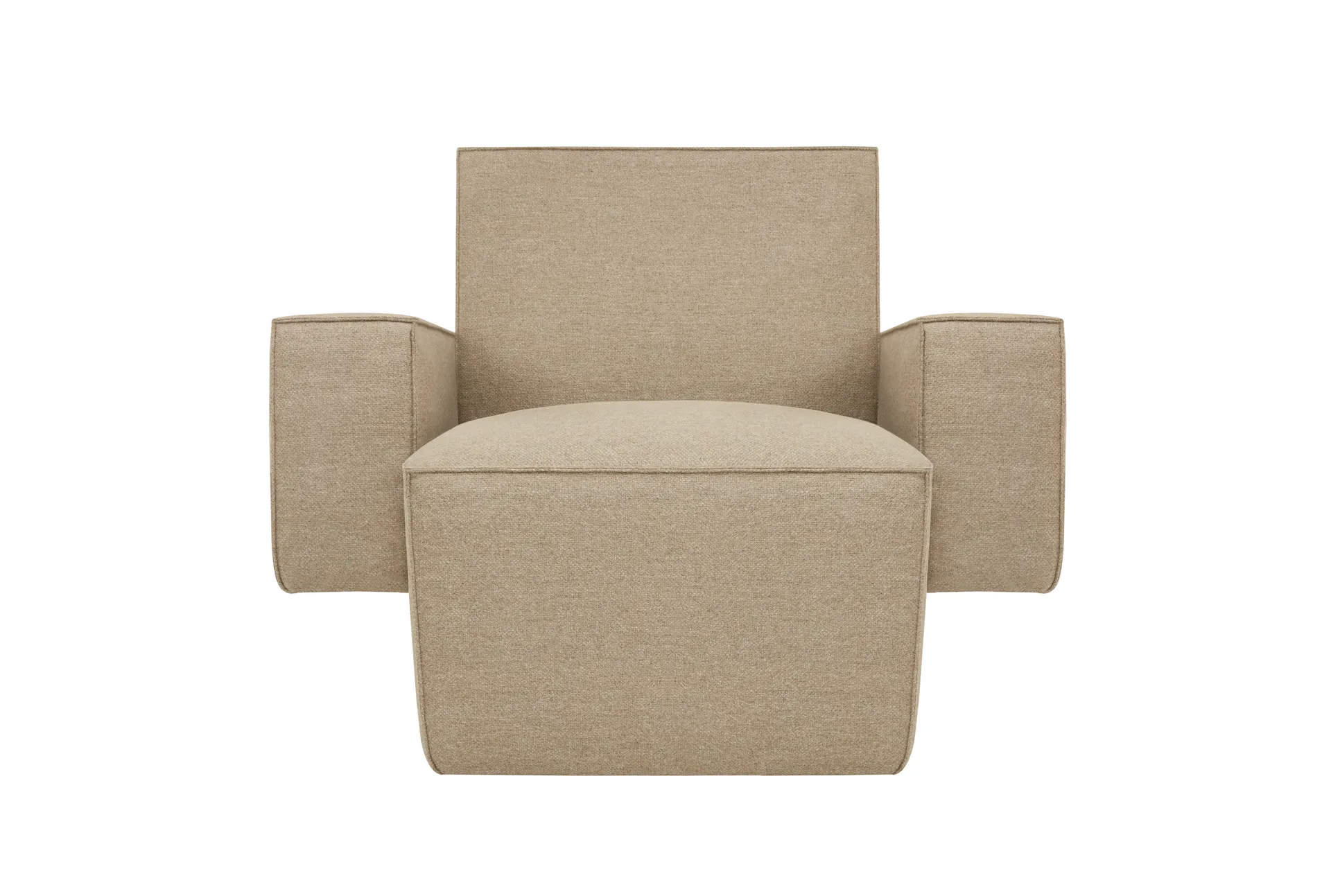 Fauteuil lounge Hunk avec accoudoirs, Beige Hem