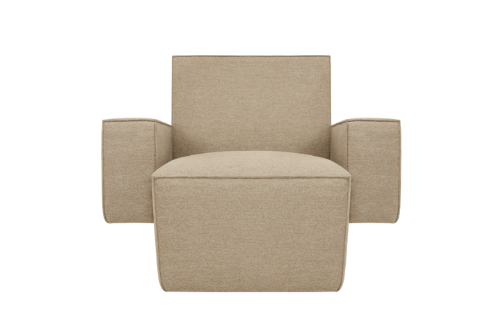 Fauteuil lounge Hunk avec accoudoirs, Beige Hem