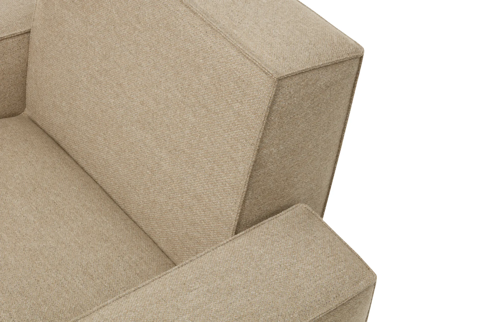 Fauteuil lounge Hunk avec accoudoirs, Beige Hem