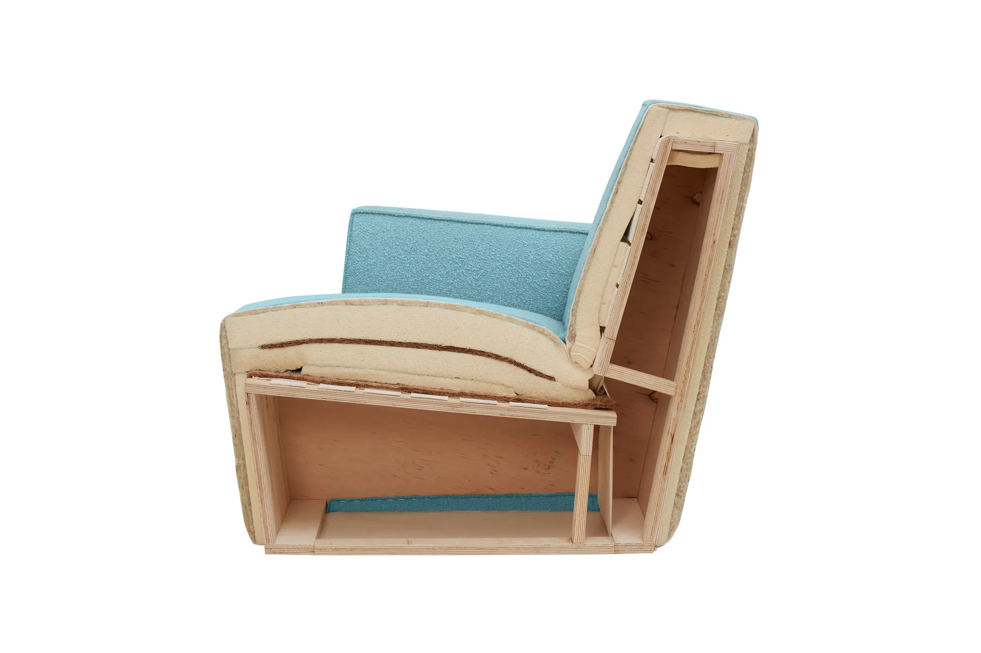 Fauteuil lounge Hunk avec accoudoirs, Beige Hem