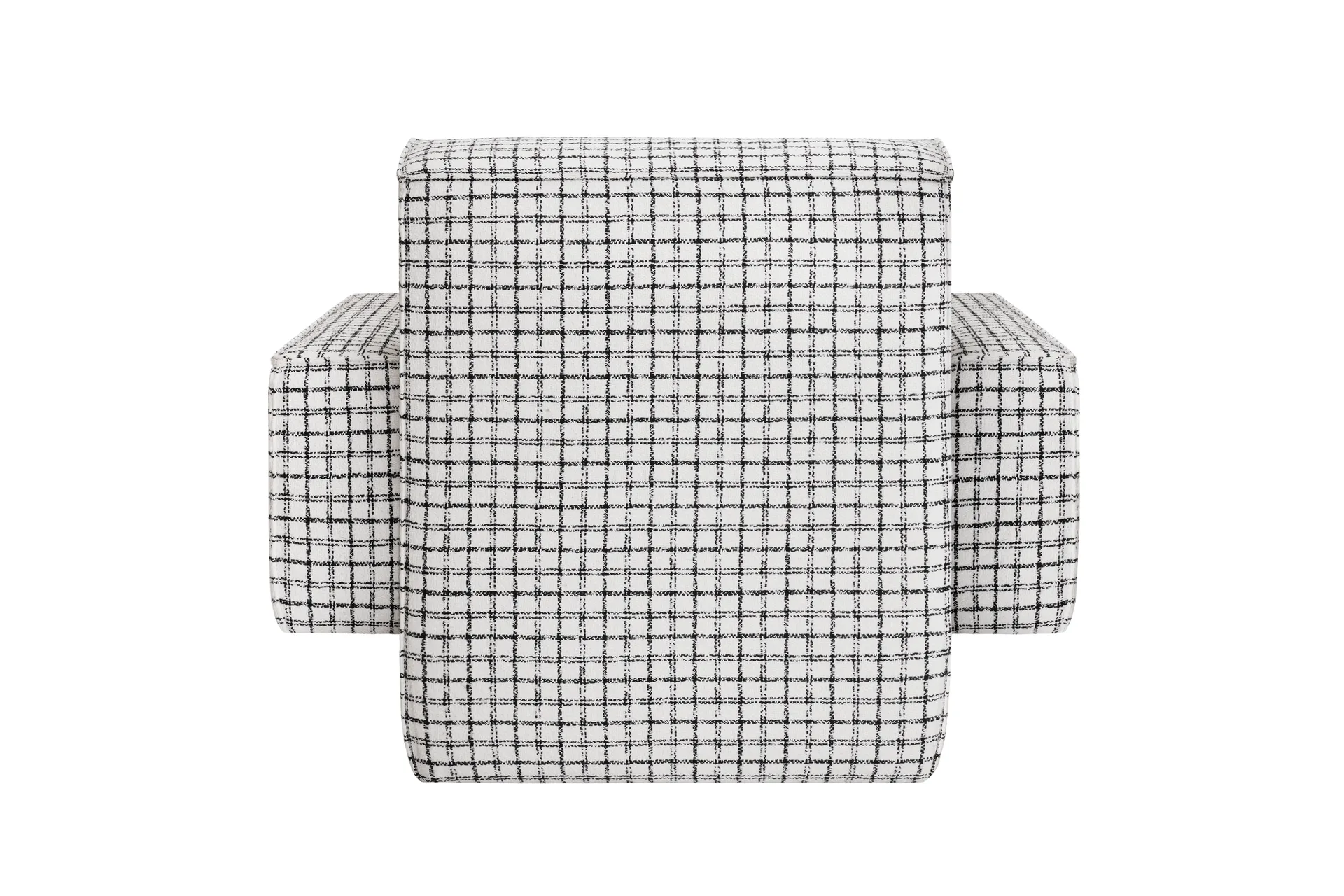 Fauteuil lounge Hunk avec accoudoirs, Checkered black/white Hem