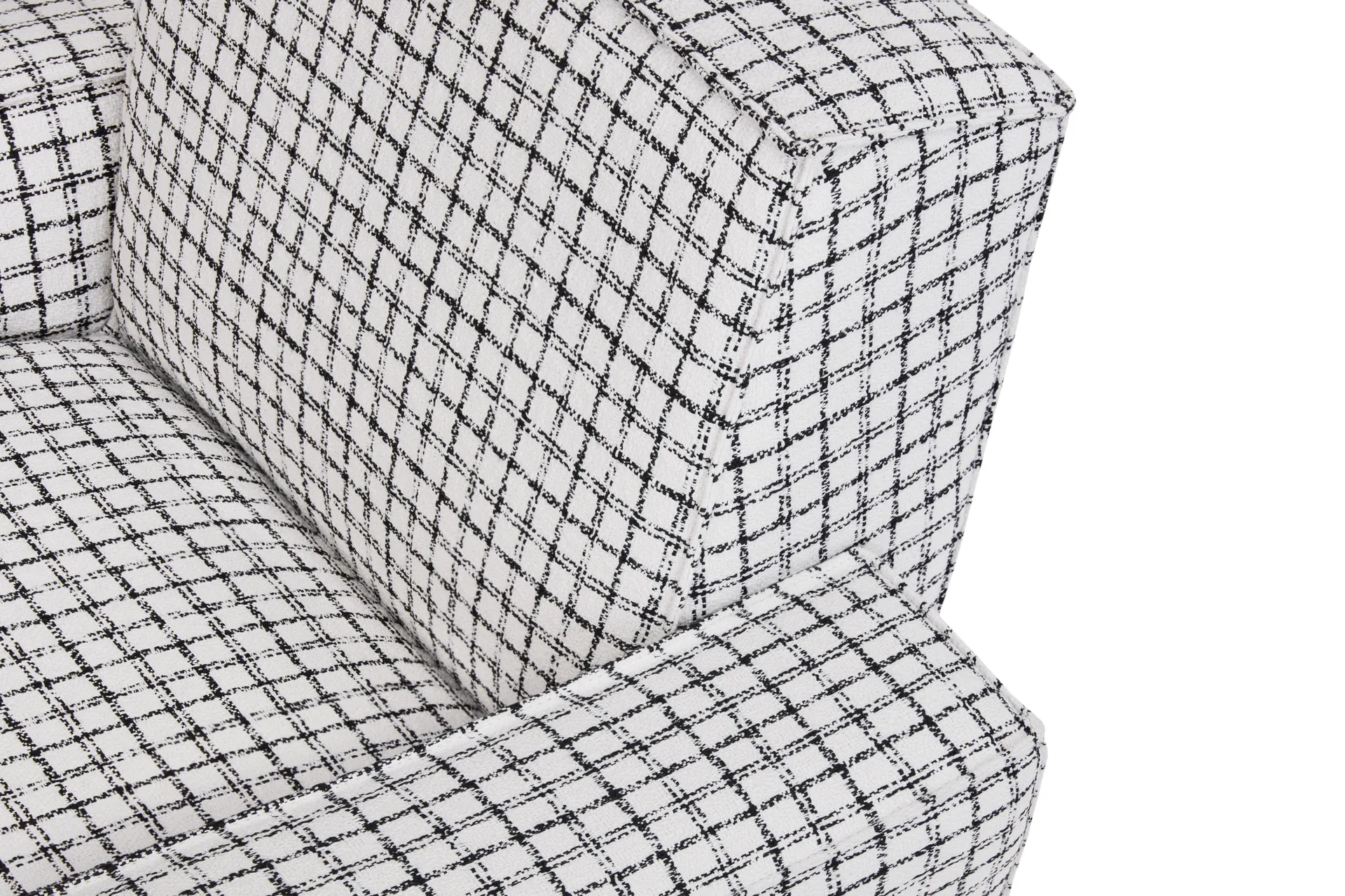 Fauteuil lounge Hunk avec accoudoirs, Checkered black/white Hem