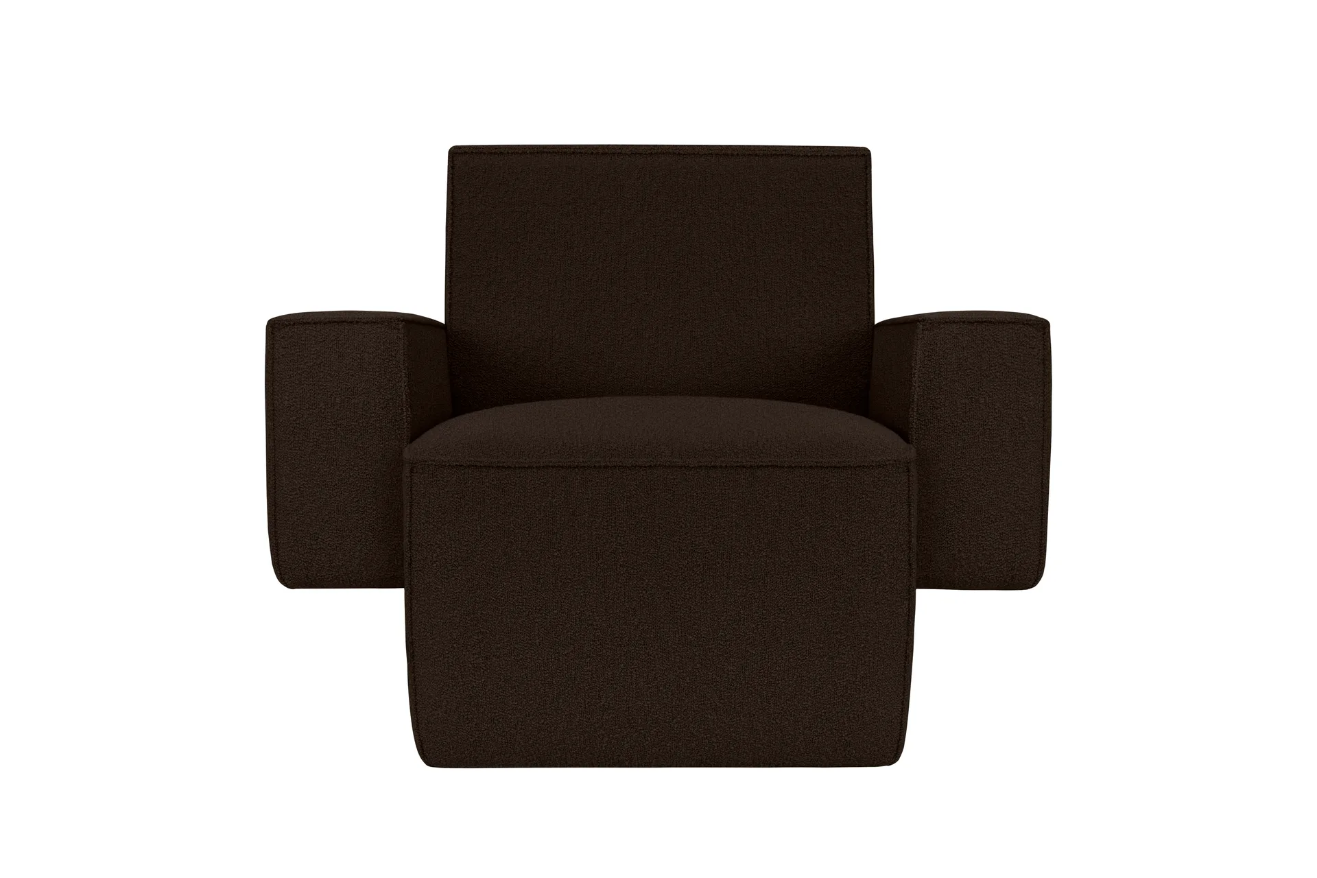 Fauteuil lounge Hunk avec accoudoirs, Chocolate Hem