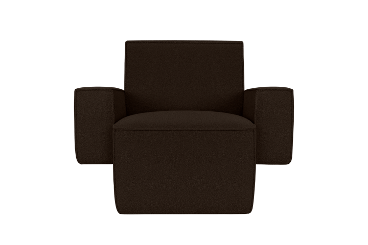 Fauteuil lounge Hunk avec accoudoirs, Chocolate Hem