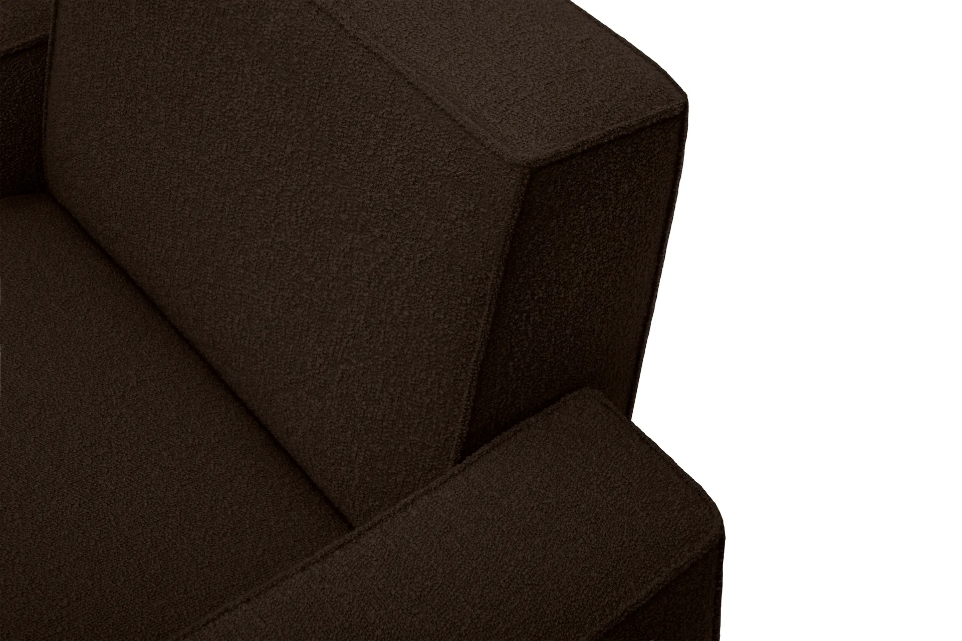 Fauteuil lounge Hunk avec accoudoirs, Chocolate Hem