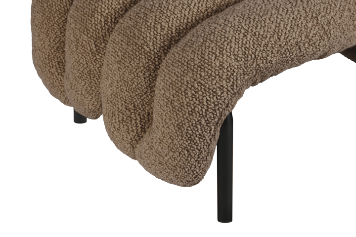Fauteuil lounge + ottomane Puffy, Sawdust-black grey Hem