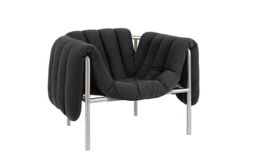 Fauteuil lounge Puffy - Anthracite-acier inoxydable - Hem