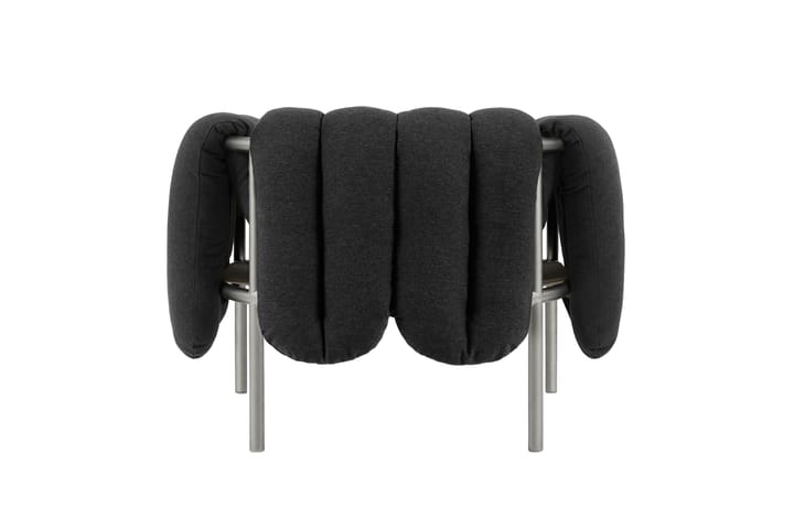 Fauteuil lounge Puffy, Anthracite-acier inoxydable Hem