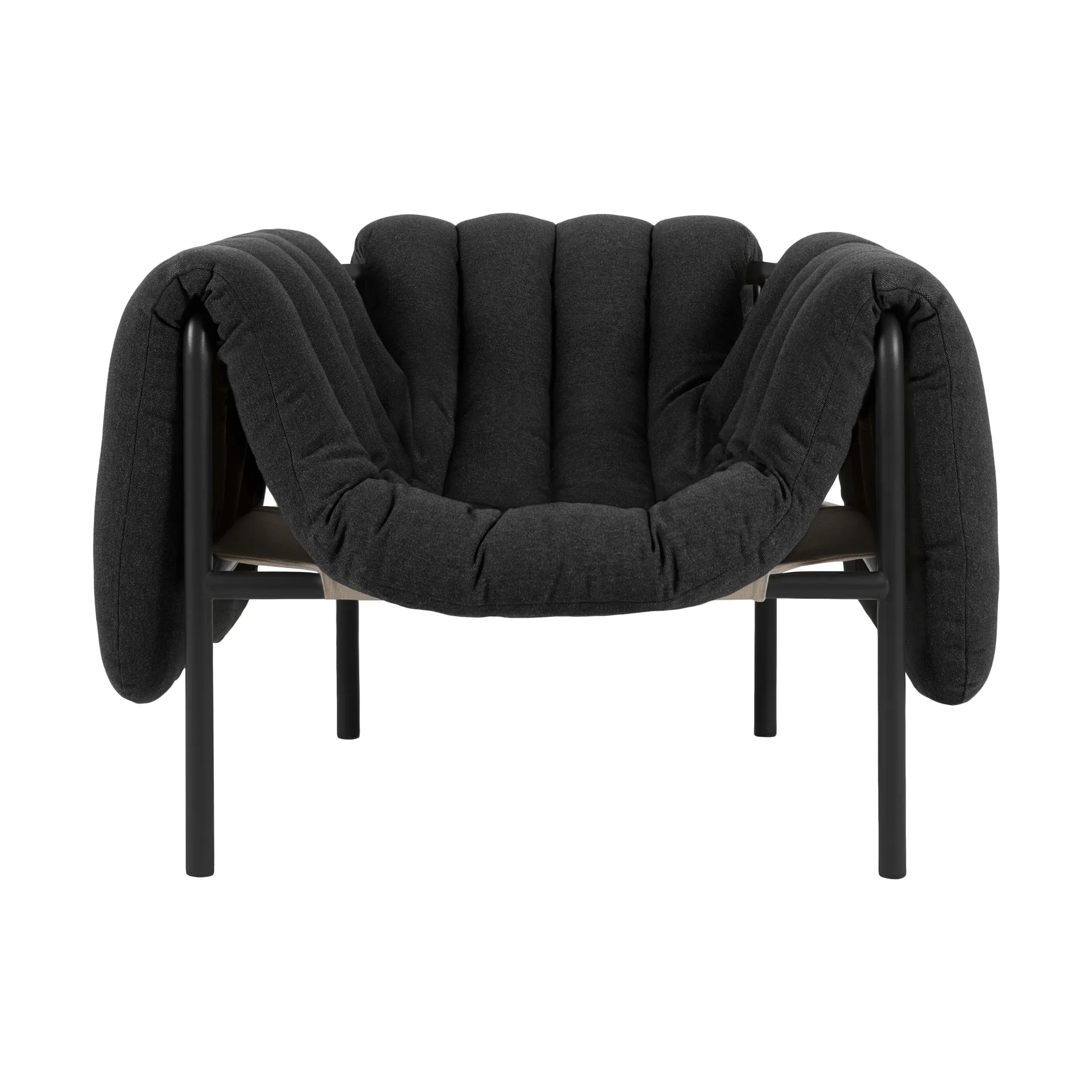 Fauteuil lounge Puffy, Anthracite-black grey Hem