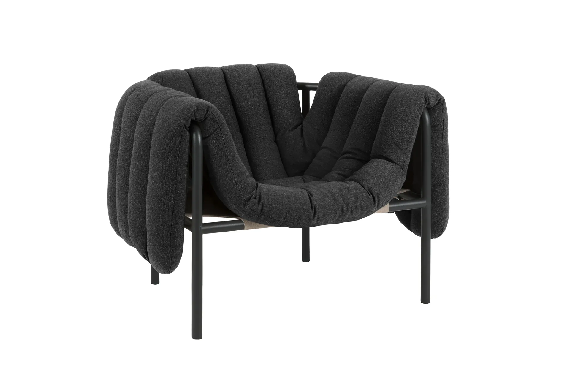 Fauteuil lounge Puffy, Anthracite-black grey Hem