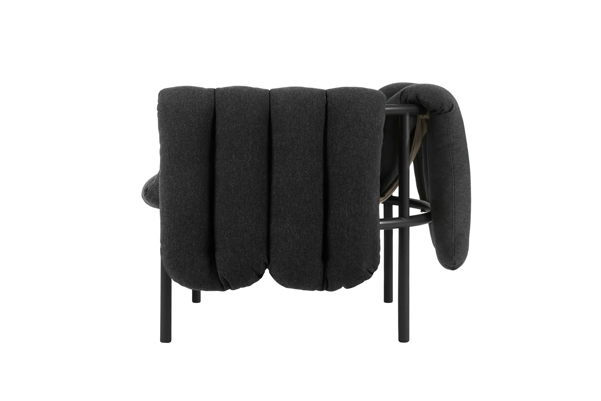 Fauteuil lounge Puffy, Anthracite-black grey Hem