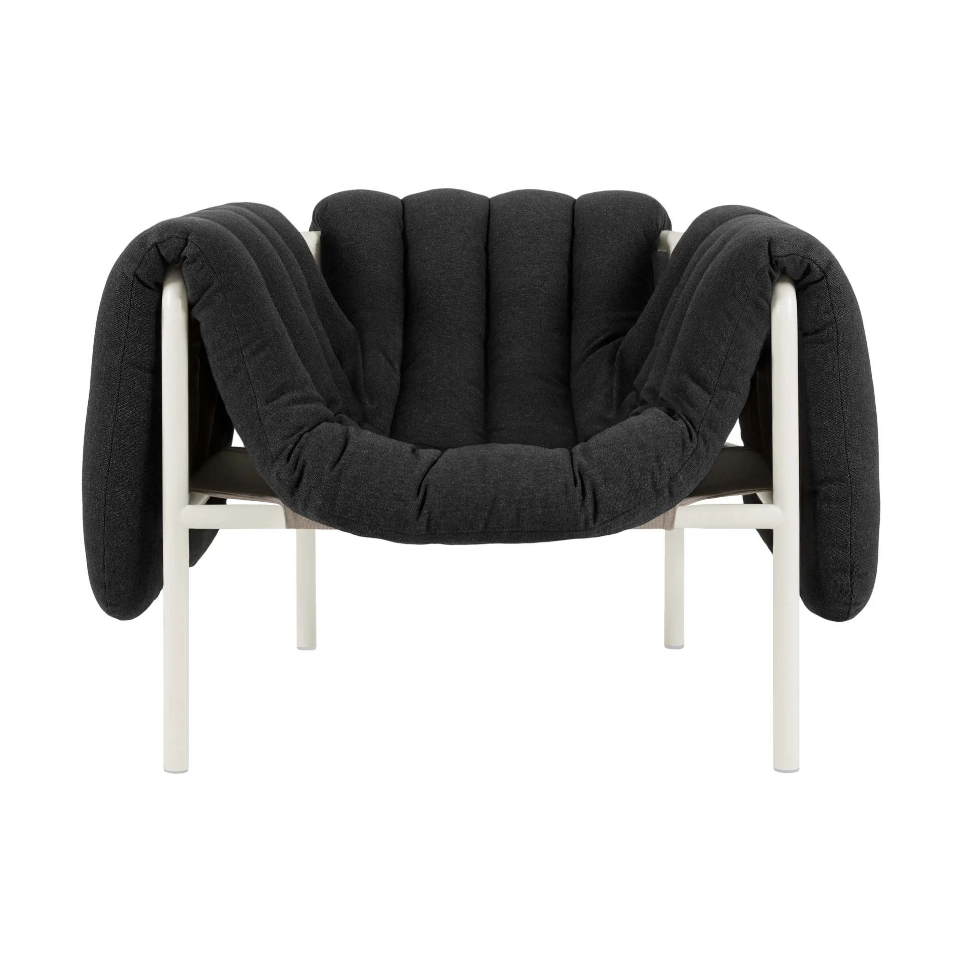 Fauteuil lounge Puffy, Anthracite-cream Hem