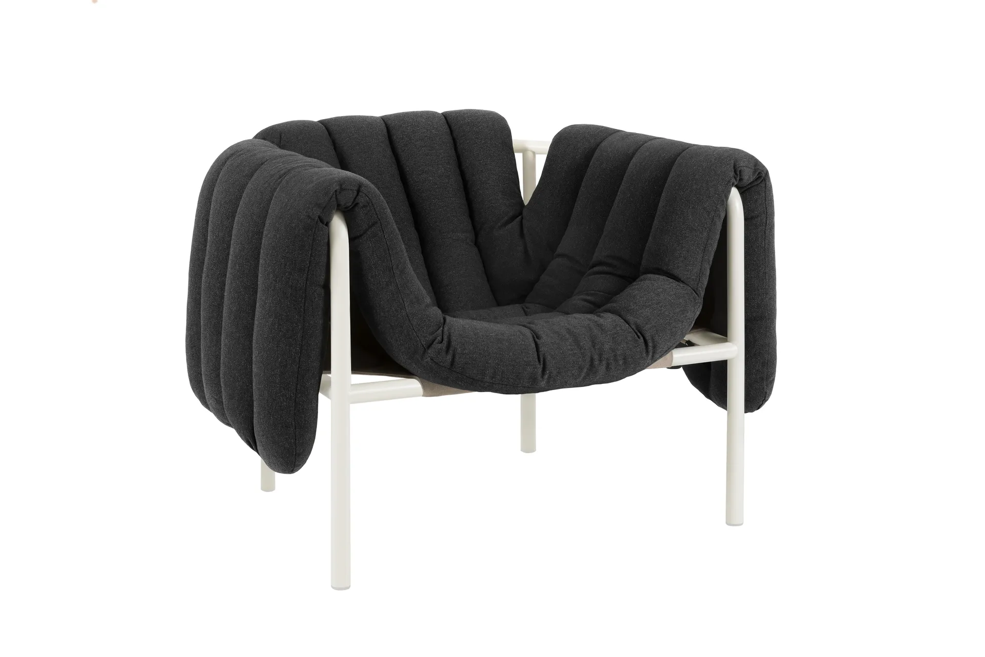 Fauteuil lounge Puffy, Anthracite-cream Hem
