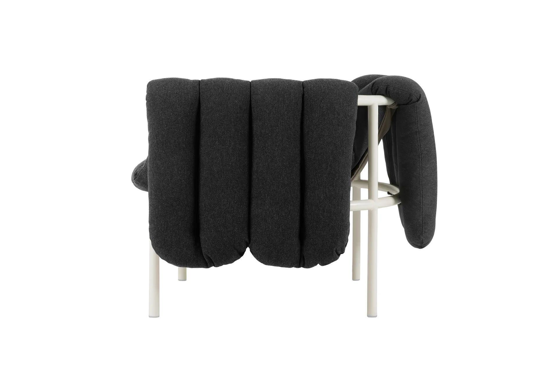 Fauteuil lounge Puffy, Anthracite-cream Hem
