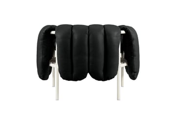 Fauteuil lounge Puffy - Black leather-cream - Hem
