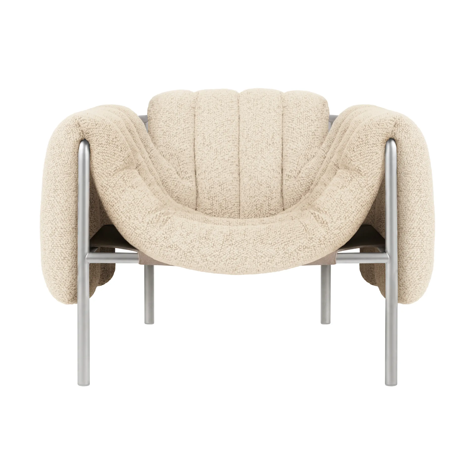 Fauteuil lounge Puffy, Eggshell-acier inoxydable Hem