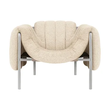 Fauteuil lounge Puffy - Eggshell-acier inoxydable - Hem