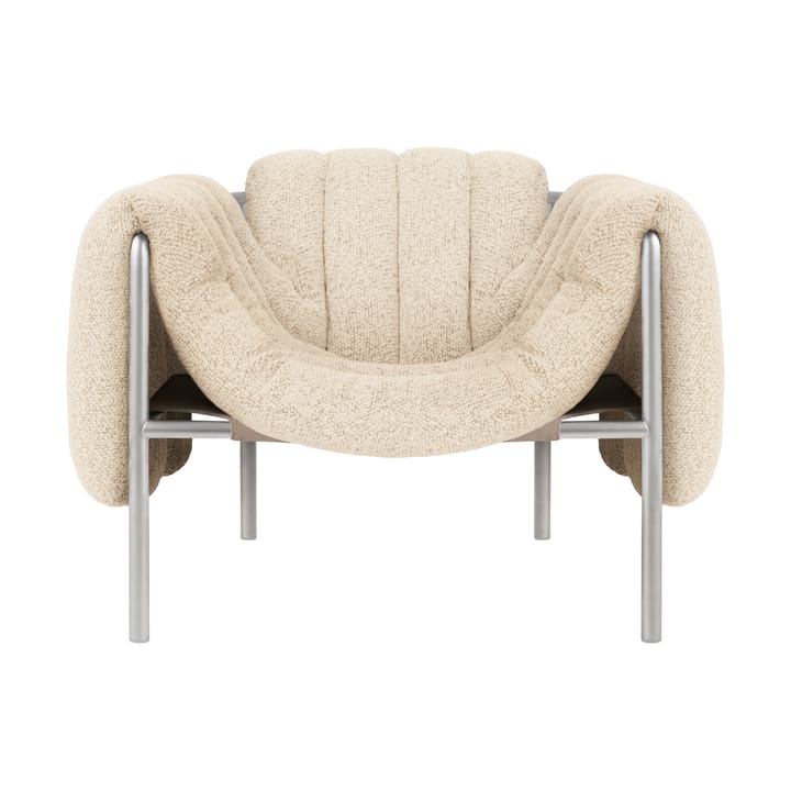 Fauteuil lounge Puffy - Eggshell-acier inoxydable - Hem