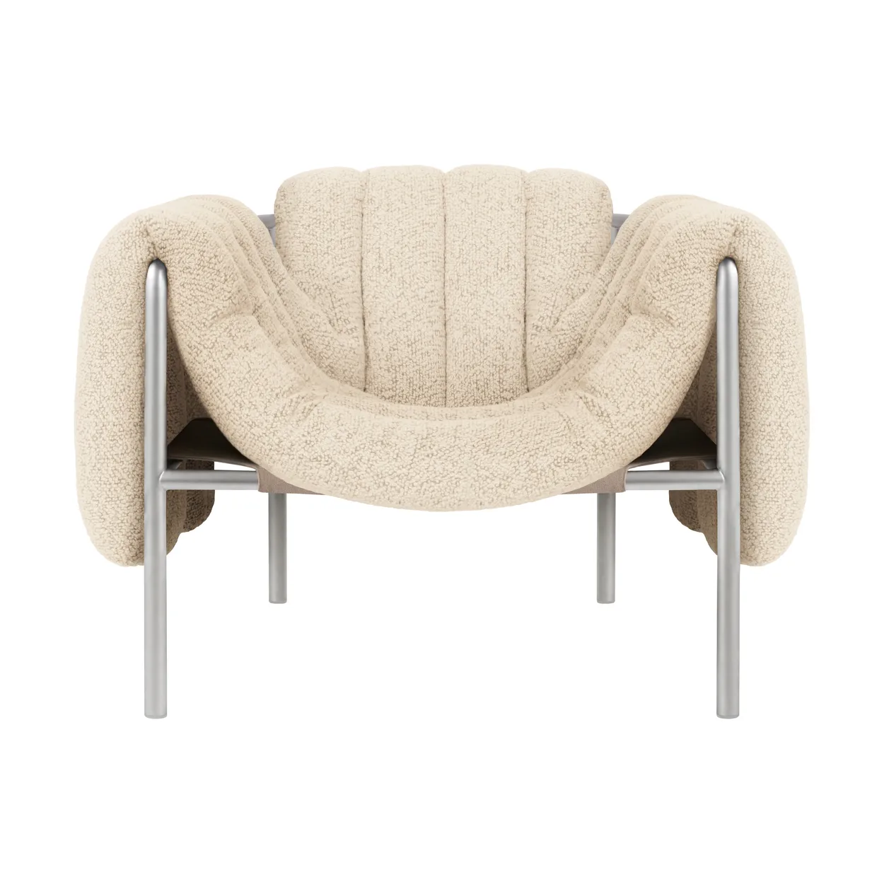 Hem Fauteuil lounge Puffy Eggshell-acier inoxydable