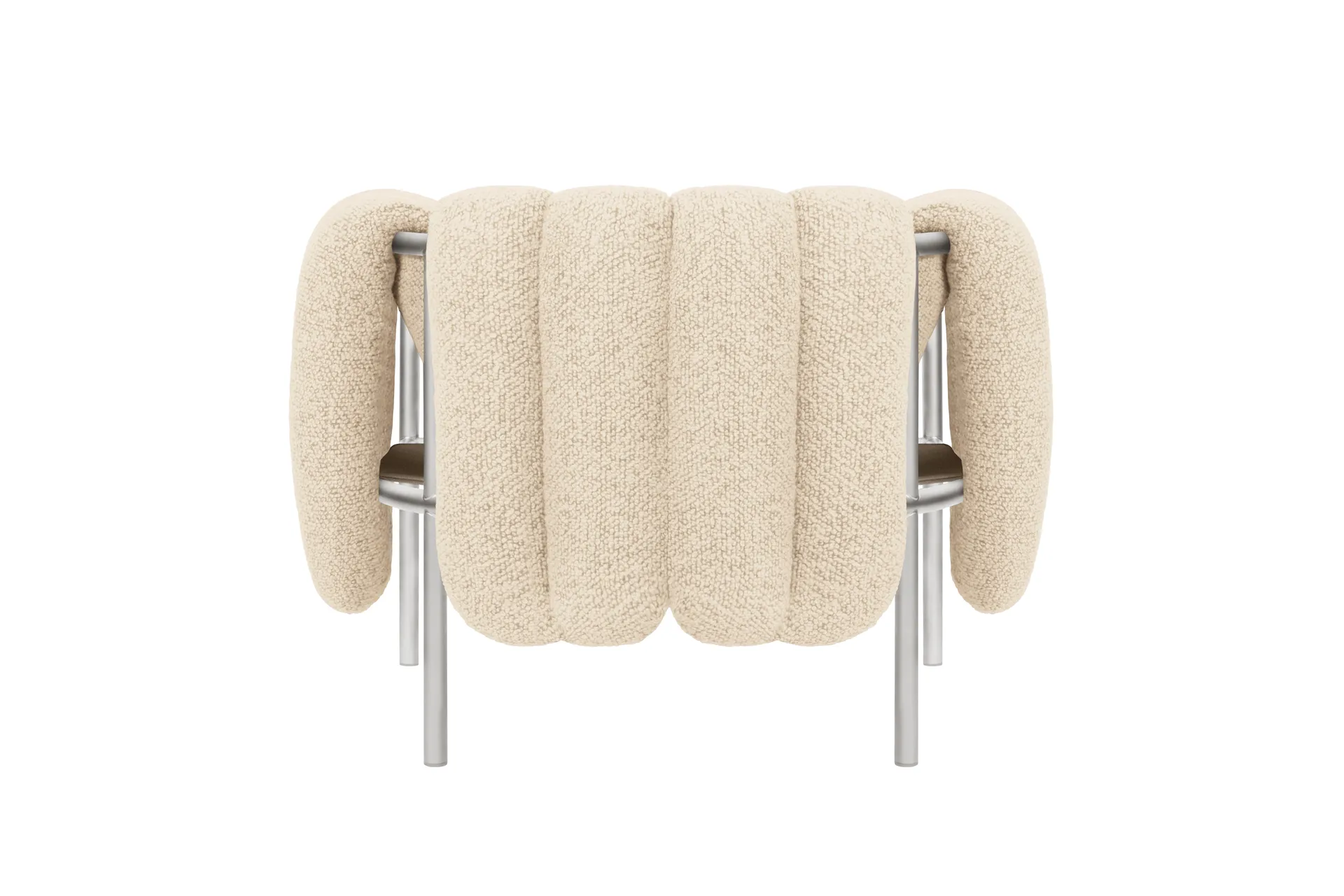 Fauteuil lounge Puffy, Eggshell-acier inoxydable Hem