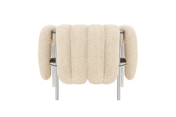 Fauteuil lounge Puffy - Eggshell-acier inoxydable - Hem