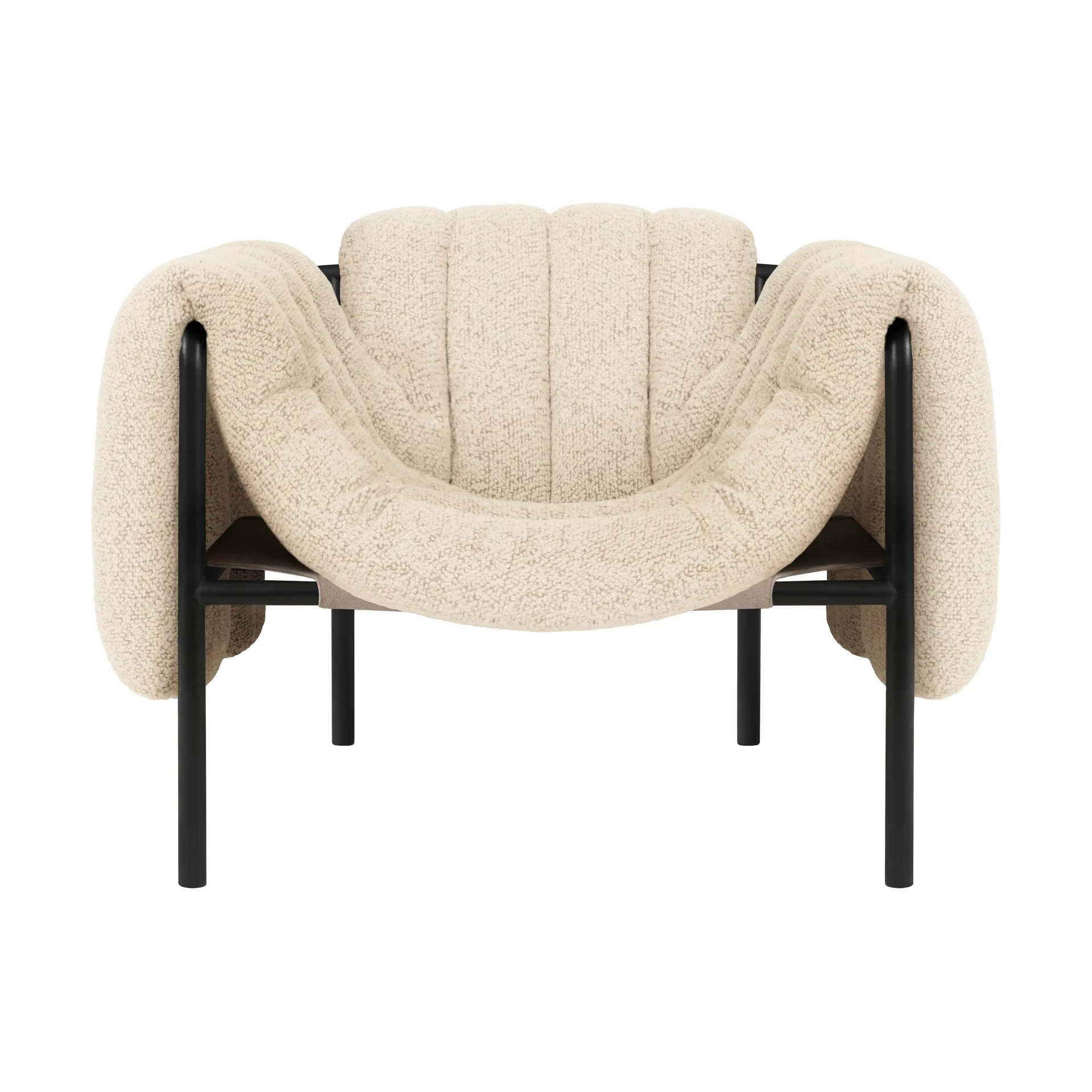 Fauteuil lounge Puffy, Eggshell-black grey Hem