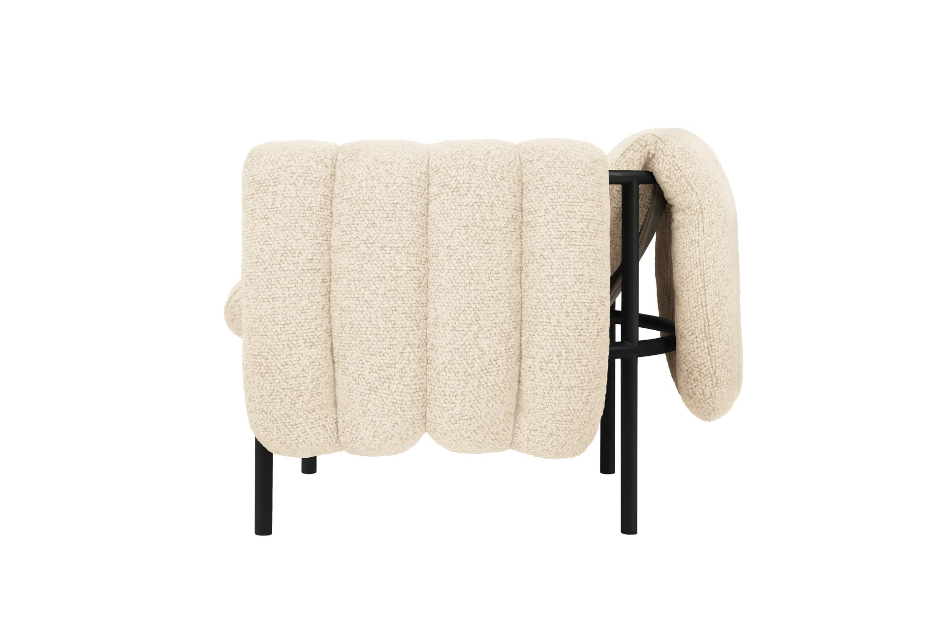 Fauteuil lounge Puffy, Eggshell-black grey Hem