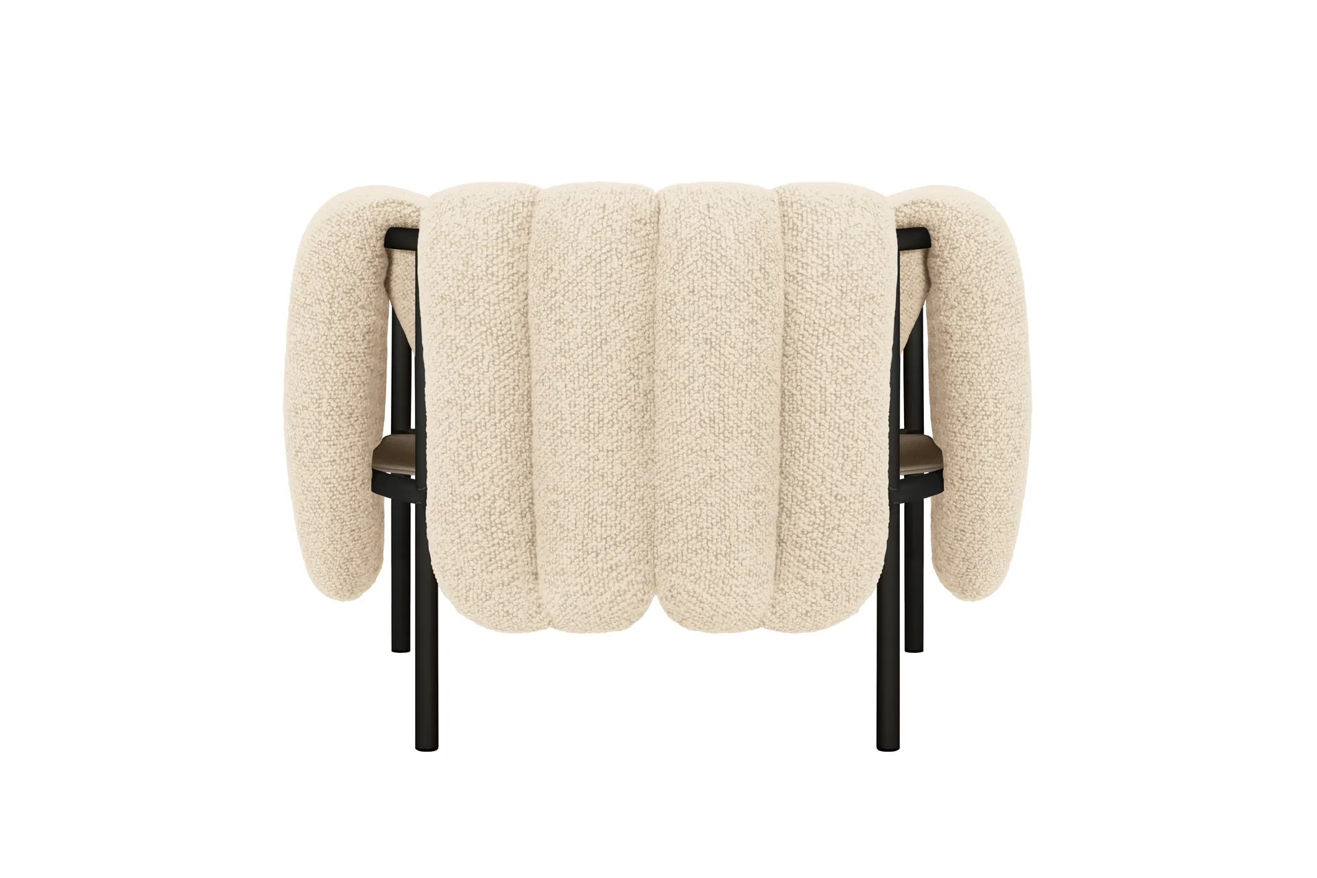 Fauteuil lounge Puffy, Eggshell-black grey Hem