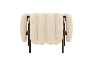 Fauteuil lounge Puffy - Eggshell-black grey - Hem