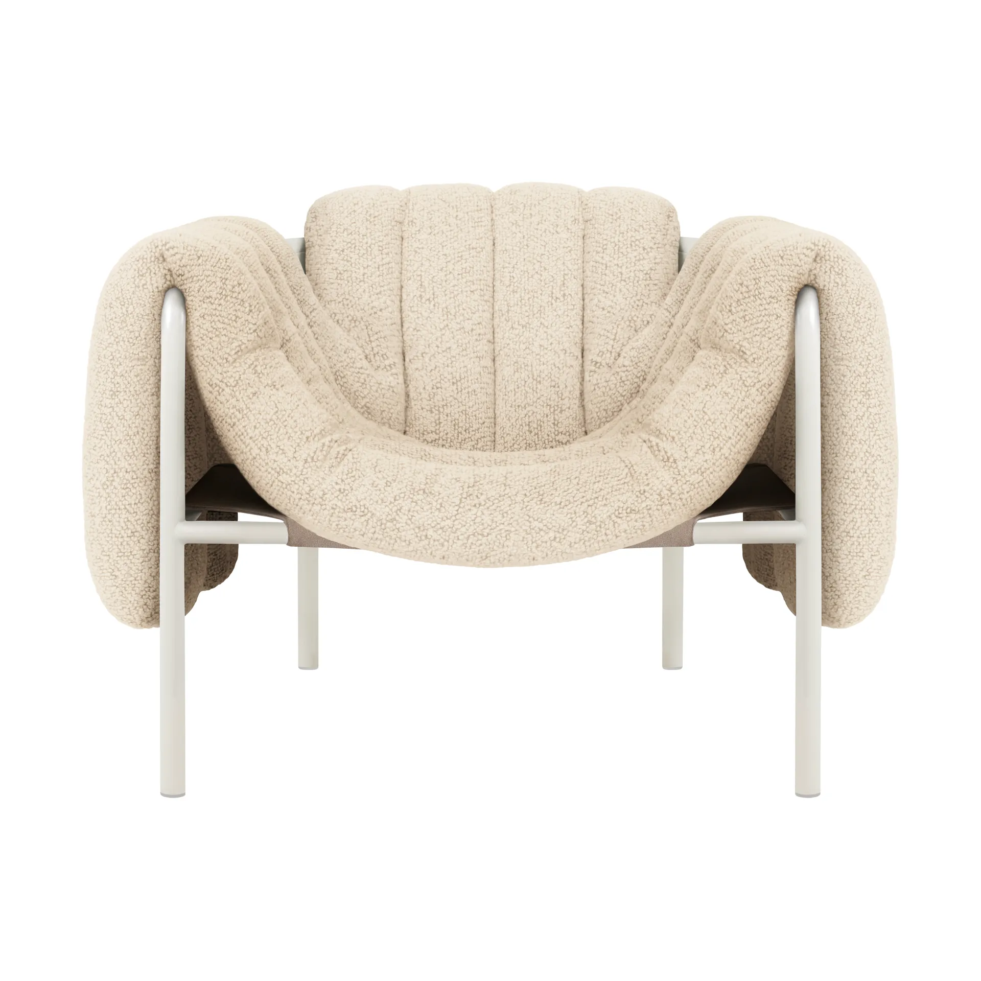 Fauteuil lounge Puffy, Eggshell-cream Hem
