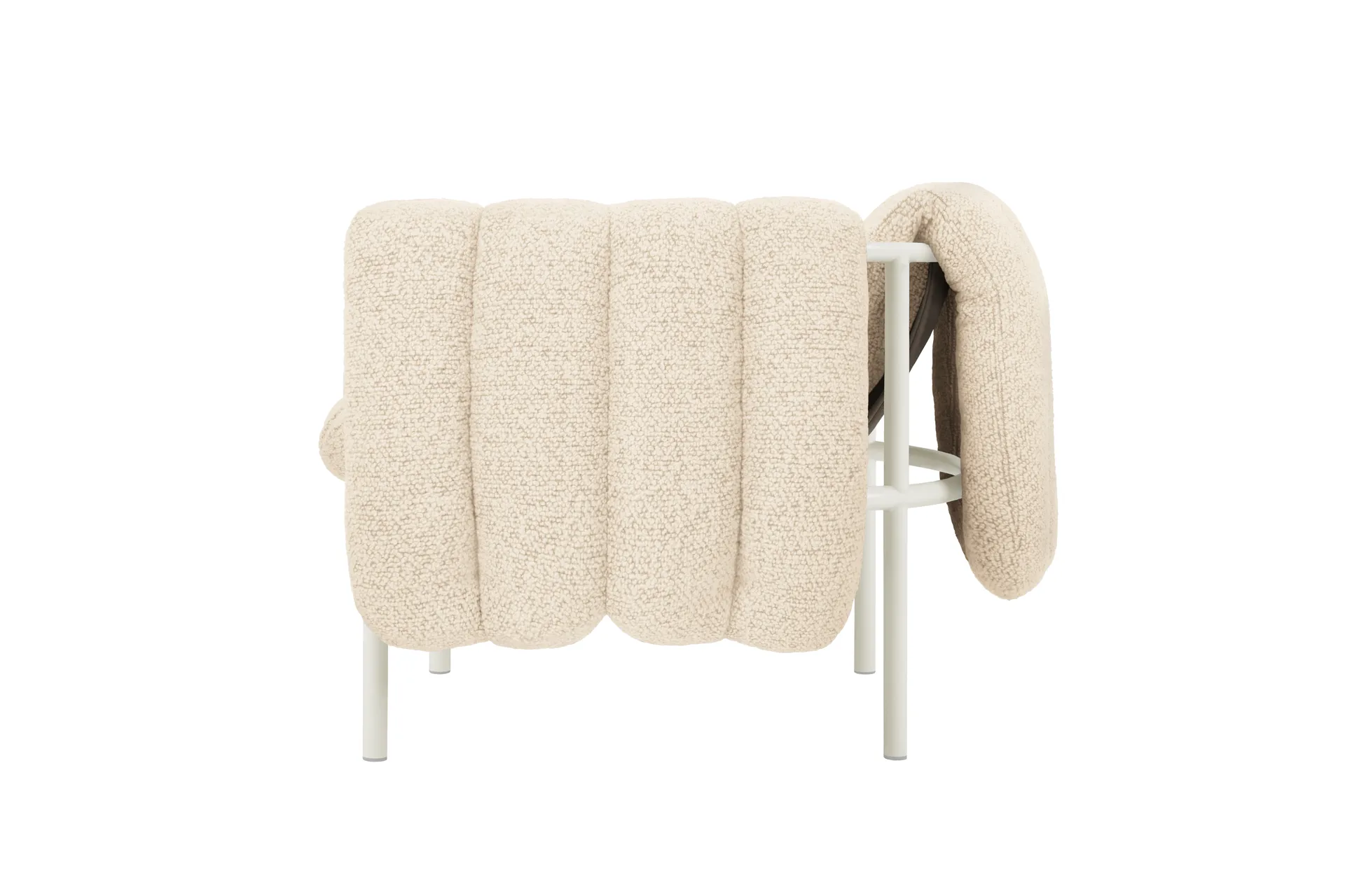 Fauteuil lounge Puffy, Eggshell-cream Hem