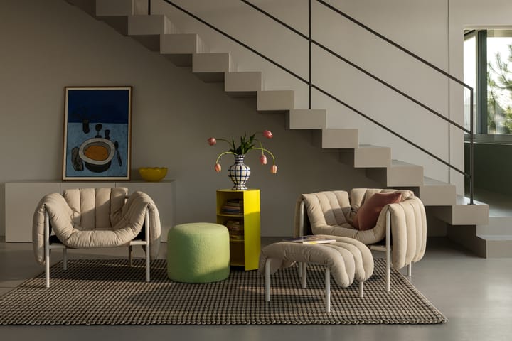 Fauteuil lounge Puffy, Natural-acier inoxydable Hem