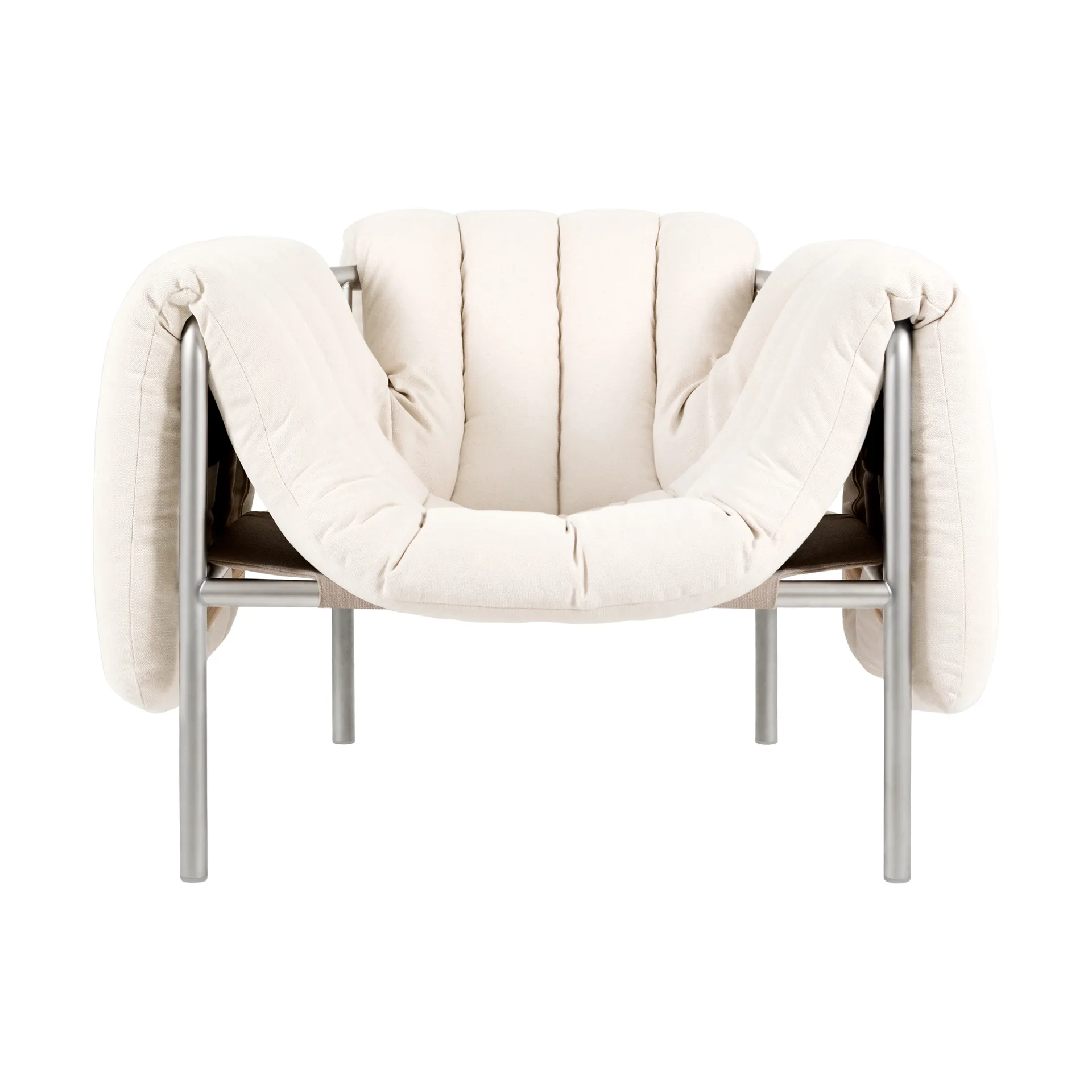 Fauteuil lounge Puffy, Natural-acier inoxydable Hem