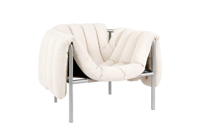 Fauteuil lounge Puffy, Natural-acier inoxydable Hem