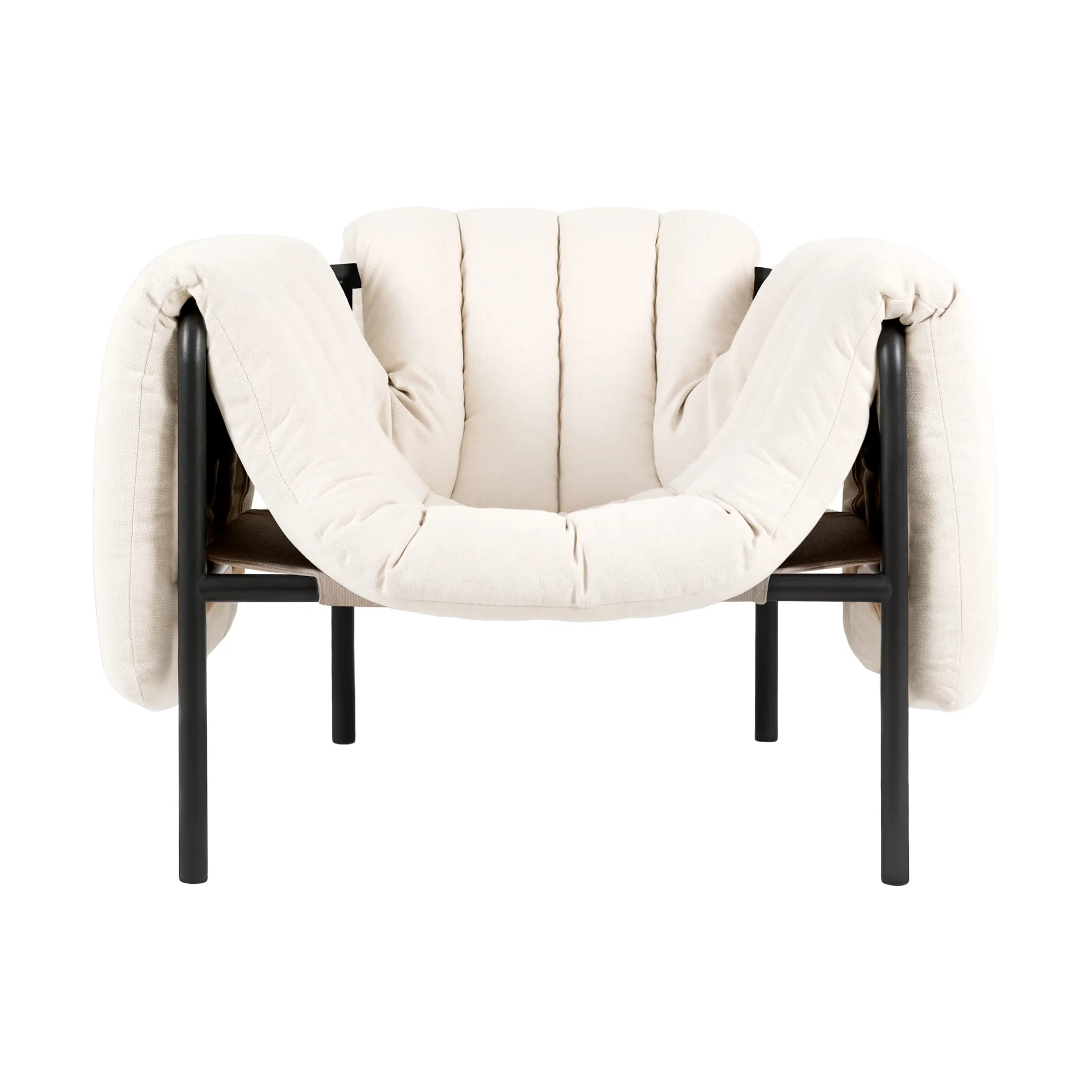 Fauteuil lounge Puffy, Natural-black grey Hem
