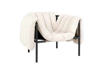 Fauteuil lounge Puffy - Natural-black grey - Hem