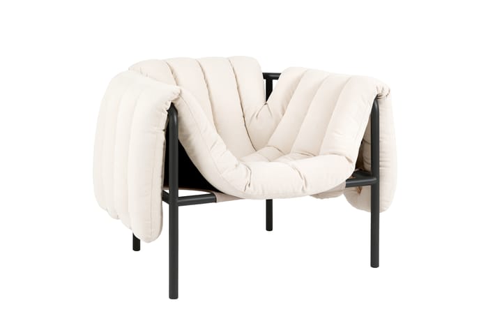 Fauteuil lounge Puffy, Natural-black grey Hem