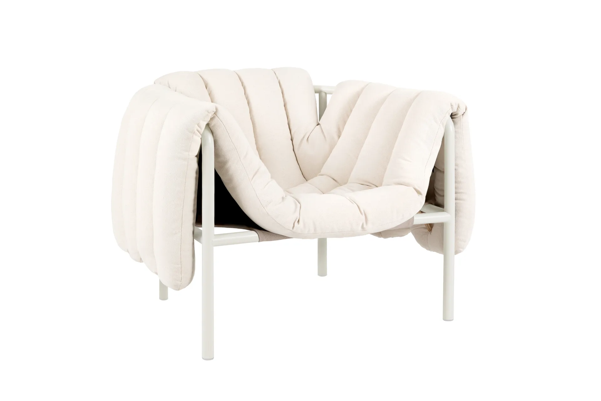 Fauteuil lounge Puffy, Natural-cream Hem