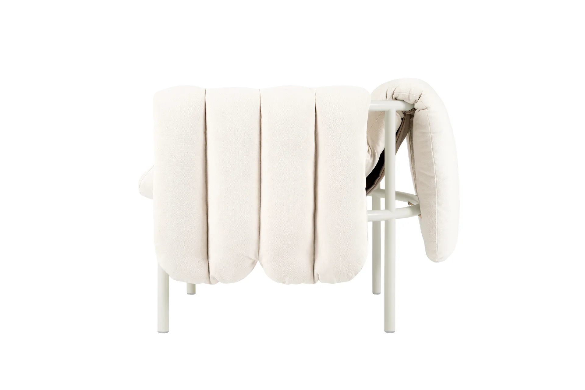Fauteuil lounge Puffy, Natural-cream Hem