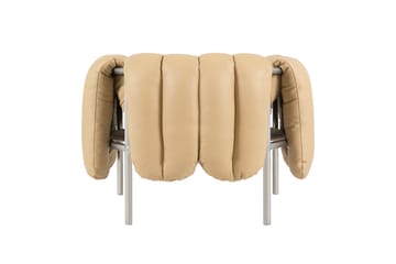 Fauteuil lounge Puffy - Sand leather-acier inoxydable - Hem