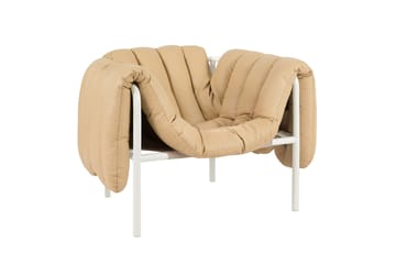 Fauteuil lounge Puffy - Sand leather-cream - Hem