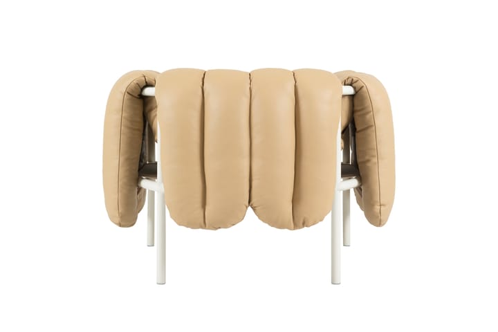 Fauteuil lounge Puffy, Sand leather-cream Hem